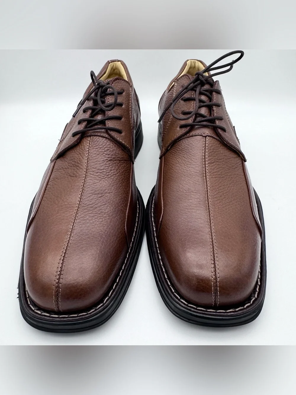 Studio Belvedere Bay Bridge Brown Pebble Leather Derby Dress Shoes Men Size 11 D